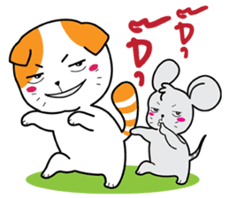 Scottish Fold and Indy mouse sticker #14345283