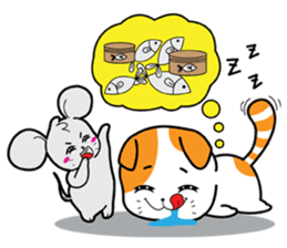Scottish Fold and Indy mouse sticker #14345285