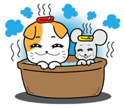 Scottish Fold and Indy mouse sticker #14345289