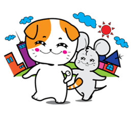 Scottish Fold and Indy mouse sticker #14345293