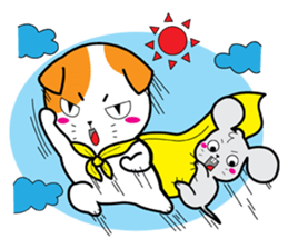 Scottish Fold and Indy mouse sticker #14345303