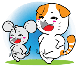 Scottish Fold and Indy mouse sticker #14345309
