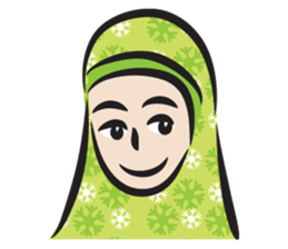 green scarf girl sticker #14345966