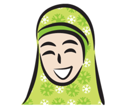 green scarf girl sticker #14345967