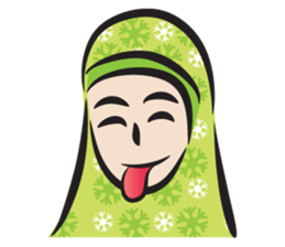 green scarf girl sticker #14345968
