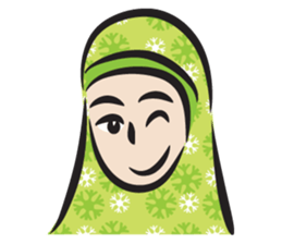 green scarf girl sticker #14345969