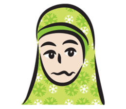 green scarf girl sticker #14345970