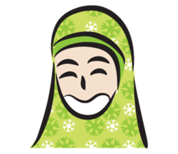 green scarf girl sticker #14345971