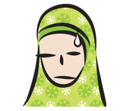 green scarf girl sticker #14345973