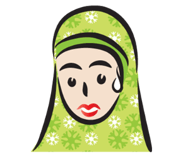 green scarf girl sticker #14345974