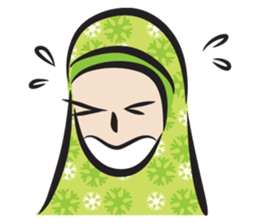 green scarf girl sticker #14345975