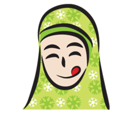 green scarf girl sticker #14345976