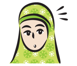 green scarf girl sticker #14345978