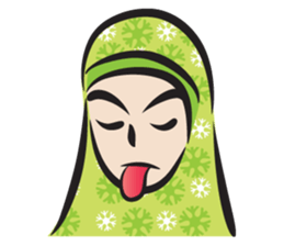 green scarf girl sticker #14345979