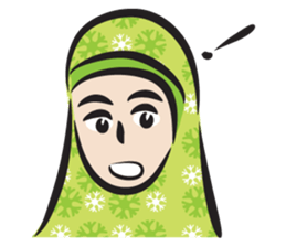 green scarf girl sticker #14345980