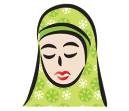 green scarf girl sticker #14345981