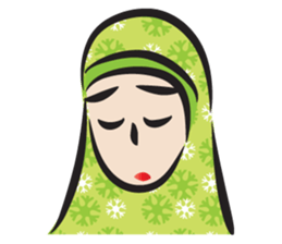 green scarf girl sticker #14345982