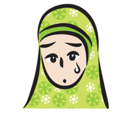 green scarf girl sticker #14345983