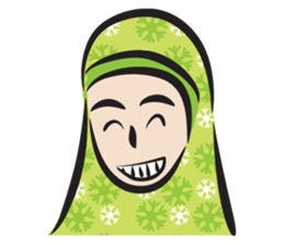 green scarf girl sticker #14345984