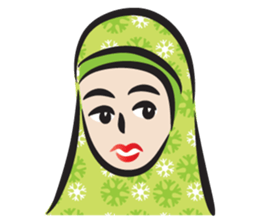 green scarf girl sticker #14345985