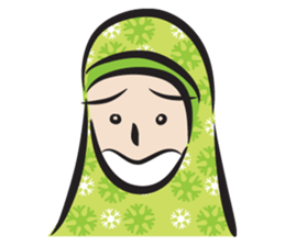 green scarf girl sticker #14345986