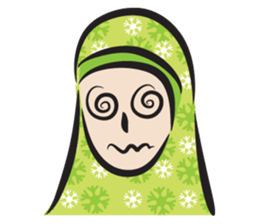 green scarf girl sticker #14345987