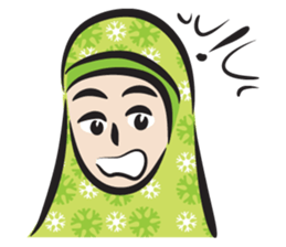 green scarf girl sticker #14345988