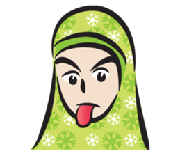 green scarf girl sticker #14345989