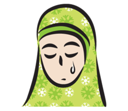 green scarf girl sticker #14345991