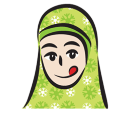 green scarf girl sticker #14345992