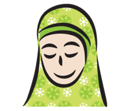 green scarf girl sticker #14345994
