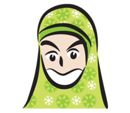 green scarf girl sticker #14345995