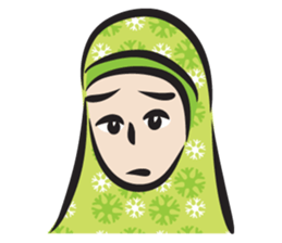 green scarf girl sticker #14345996