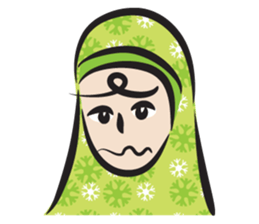 green scarf girl sticker #14345997