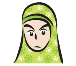 green scarf girl sticker #14345998