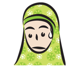 green scarf girl sticker #14345999