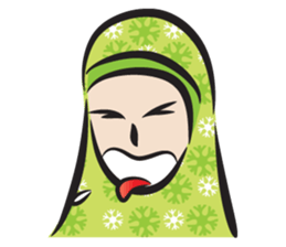 green scarf girl sticker #14346001