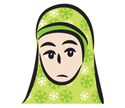 green scarf girl sticker #14346002