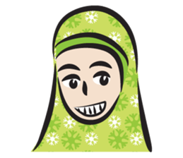 green scarf girl sticker #14346003