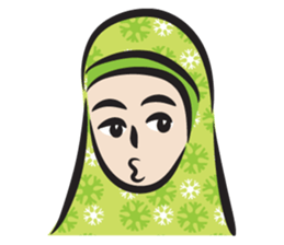 green scarf girl sticker #14346004