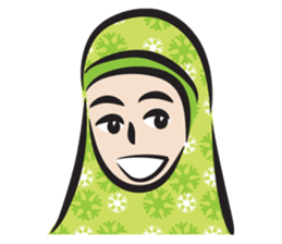 green scarf girl sticker #14346005
