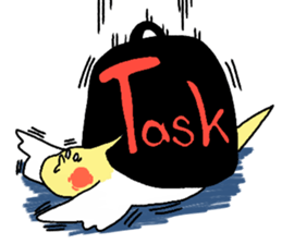 cockatiel and Java sparrow2(surreal) sticker #14350372