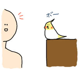 cockatiel and Java sparrow2(surreal) sticker #14350383
