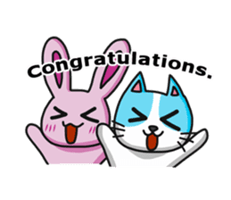 Sassy bunny & Hu-Lu cat(English version) sticker #14356403