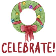 Watercolor Christmas sticker #14358962