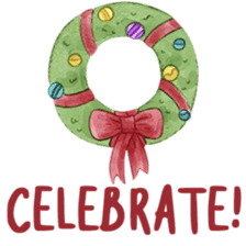 Watercolor Christmas sticker #14358962