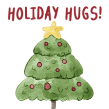 Watercolor Christmas sticker #14358970