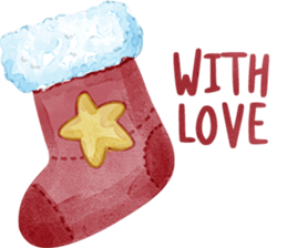 Watercolor Christmas sticker #14358972