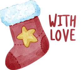 Watercolor Christmas sticker #14358972