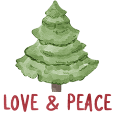 Watercolor Christmas sticker #14358973